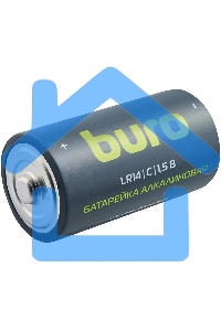 Батарея Buro Alkaline LR14 C 7500mAh (2шт) блистер, 1.5 В