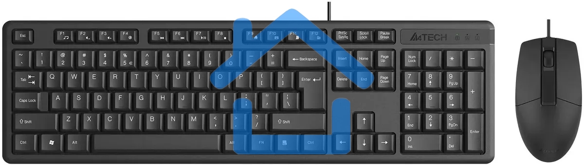 Клавиатура + мышь A4Tech KR-3330S клав:черный мышь:черный USB