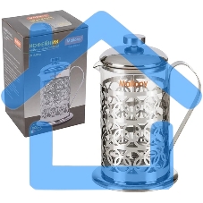 Френч-пресс MALLONY OLIMPIA, 800 мл, из жаропрочного стекла, в корп из нерж ст, T046-800ML (95092)