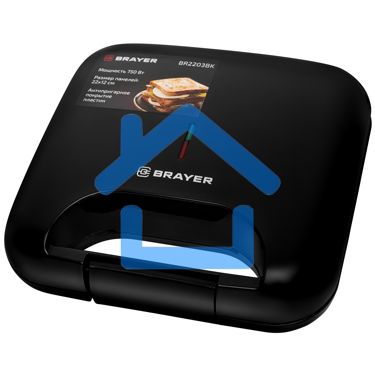 Сэндвичница BRAYER BR2203BK 750 Вт, черный