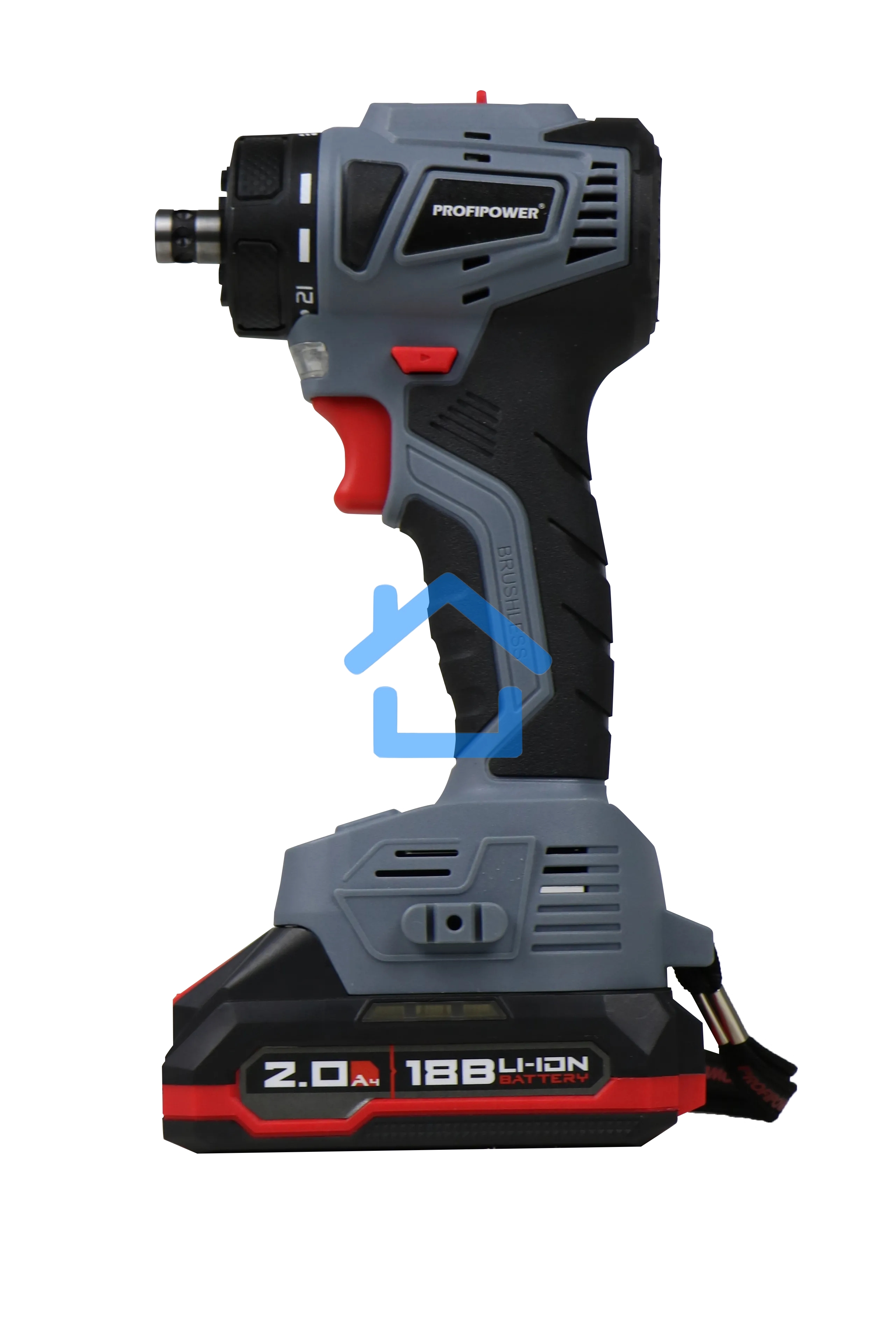 Аккумуляторный бесщеточный шуруповерт со съемным патроном ProfiPower MKBL-18BM (18В, 45Нм, Li-ion-2шт, 2.0Ач, 0,8-10мм, бита, З/У,в кейсе)