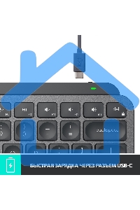 Клавиатура Logitech MX Keys Mini (920-010501) беспроводная, USB, Bluetooth/Радиоканал, темно-серый/черный