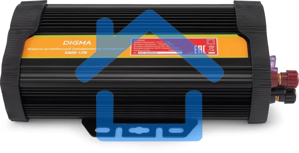 Автоинвертор Digma AI600-12W 600Вт