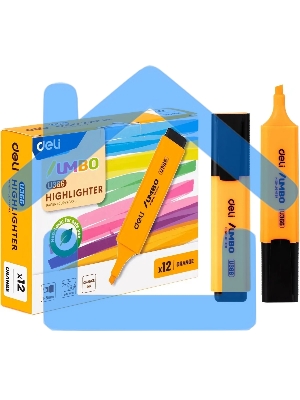 Текстовыделитель Deli EU366-OR Jumbo, скошенный пишущий наконечник, 1-5мм, оранжевый