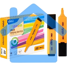 Текстовыделитель Deli EU366-OR Jumbo, скошенный пишущий наконечник, 1-5мм, оранжевый Текстовыделитель Deli EU366-OR Jumbo, скошенный пишущий наконечник, 1-5мм, оранжевый