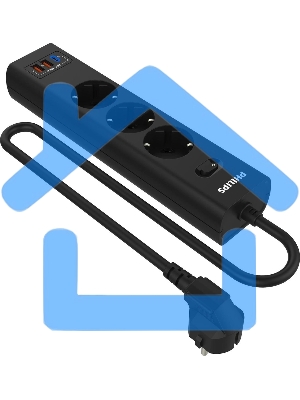 Сетевой фильтр Philips CHP4336BB/51, 3м, 3 розетки, черный