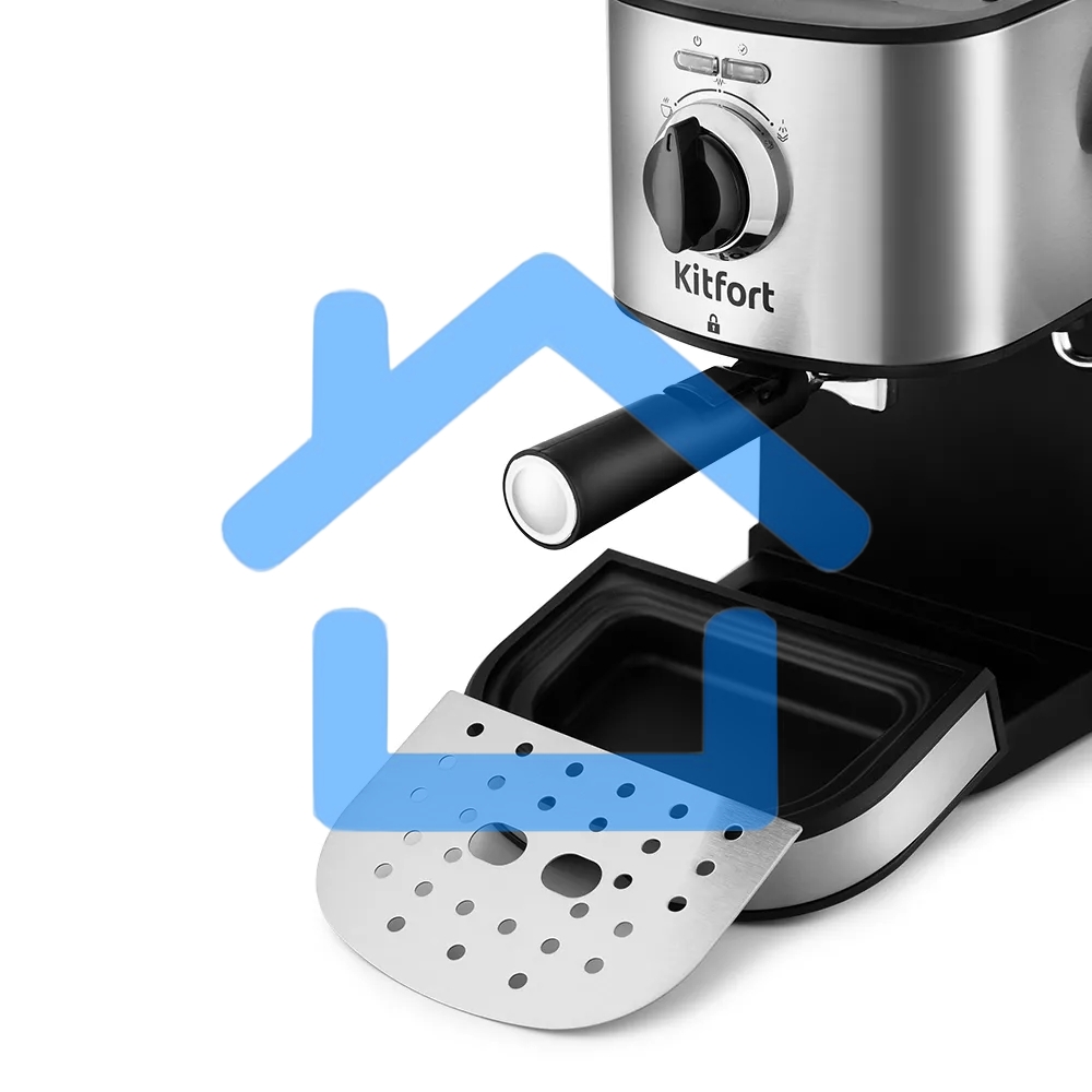 Кофеварка рожковая Kitfort KT-753 черный/нержавеющая сталь, молотый, 1 л, 850 Вт, 15 бар