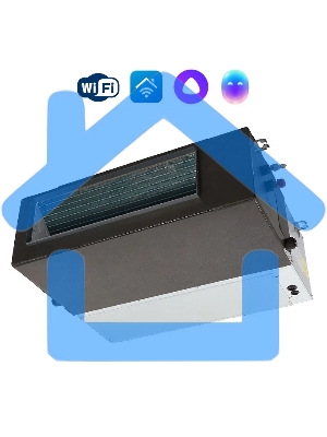 Блок внутренний сплит-системы канального типа Ballu BLC_D/in-48HN1_21Y 48000 BTU, 140 м², 44 дБ, охлаждение, обогрев, осушение, серый