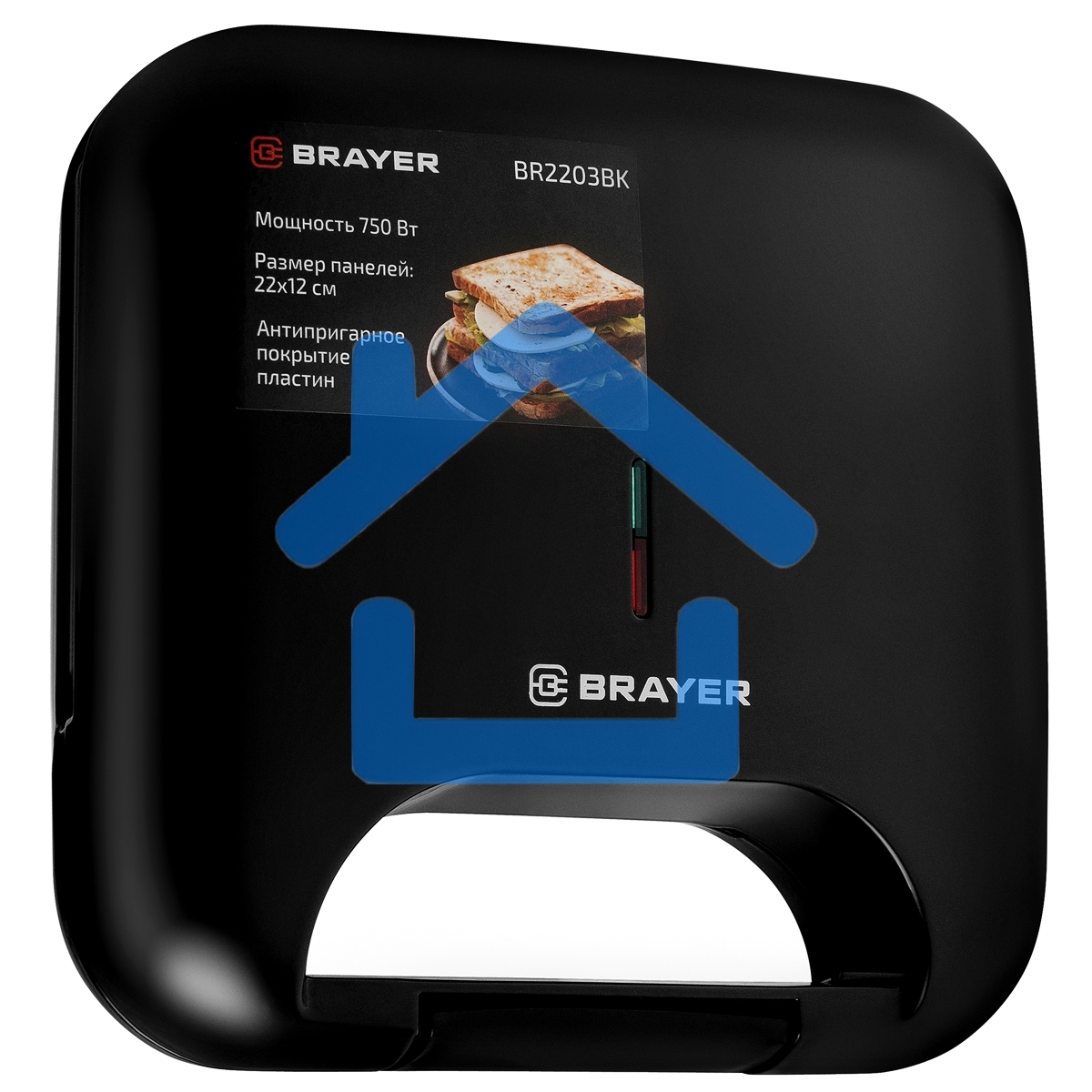 Сэндвичница BRAYER BR2203BK 750 Вт, черный
