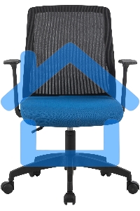 Кресло компьютерное Cactus CS-MC222-BKBL черный, сиденье темно-синий, сетка/ткань, низк.спин. крестов. пластик, пластик черный