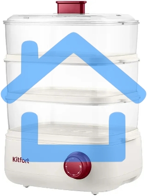 Пароварка Kitfort КТ-6830 3ярус. 800Вт белый/красный
