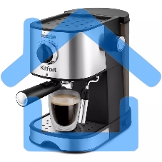 Кофеварка рожковая Kitfort KT-753 черный/нержавеющая сталь, молотый, 1 л, 850 Вт, 15 Бар