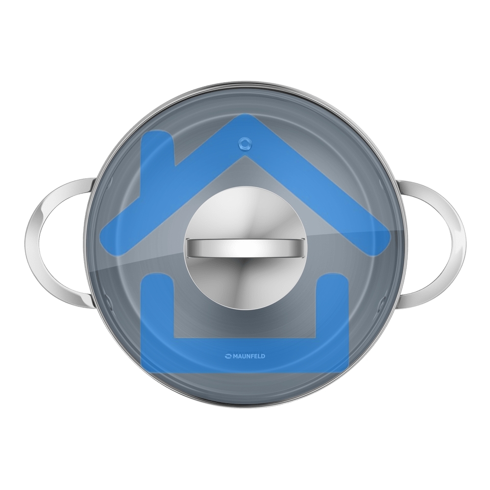 Кастрюля Maunfeld GERDA MCS44S07 из нержавеющей стали со стеклянной крышкой, 22 см, 4,4 л.