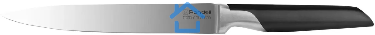Нож кухонный Rondell Brando RD-1435 стальной разделочный лезв.200мм прямая заточка черный блистер