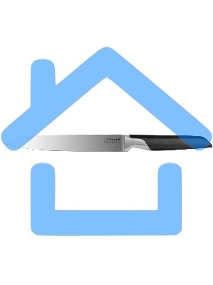 Нож кухонный Rondell Brando RD-1435 стальной разделочный лезв.200мм прямая заточка черный блистер