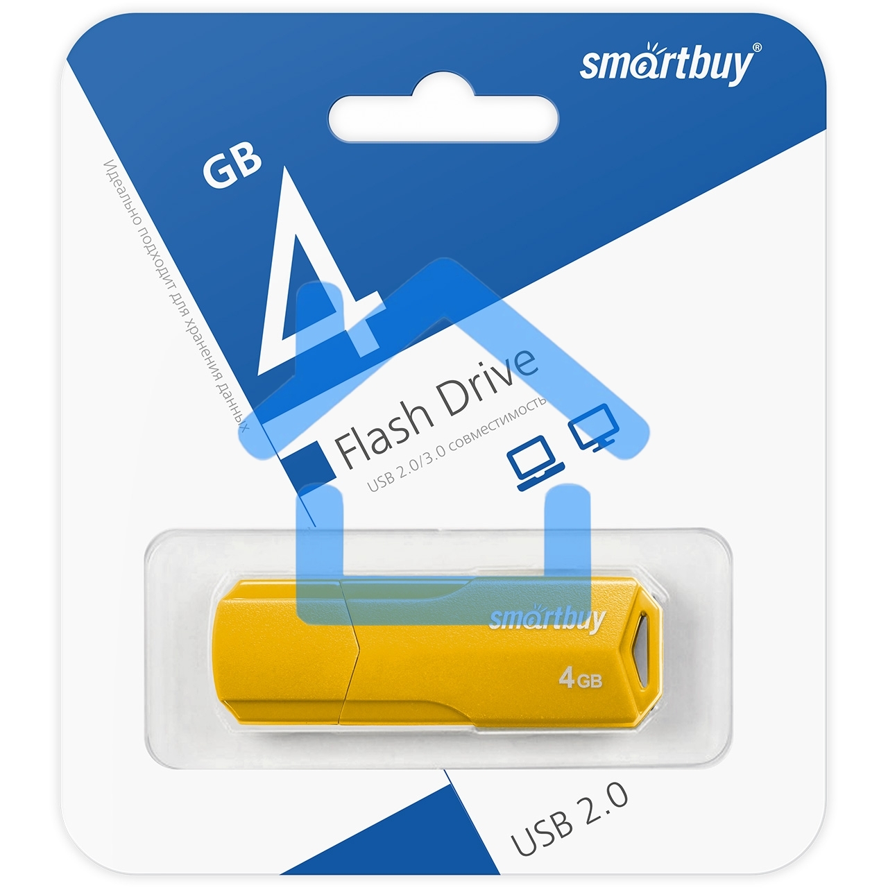 Флешка USB Smartbuy 4 Gb,CLUE Yellow (SB4 GbCLU-Y)
