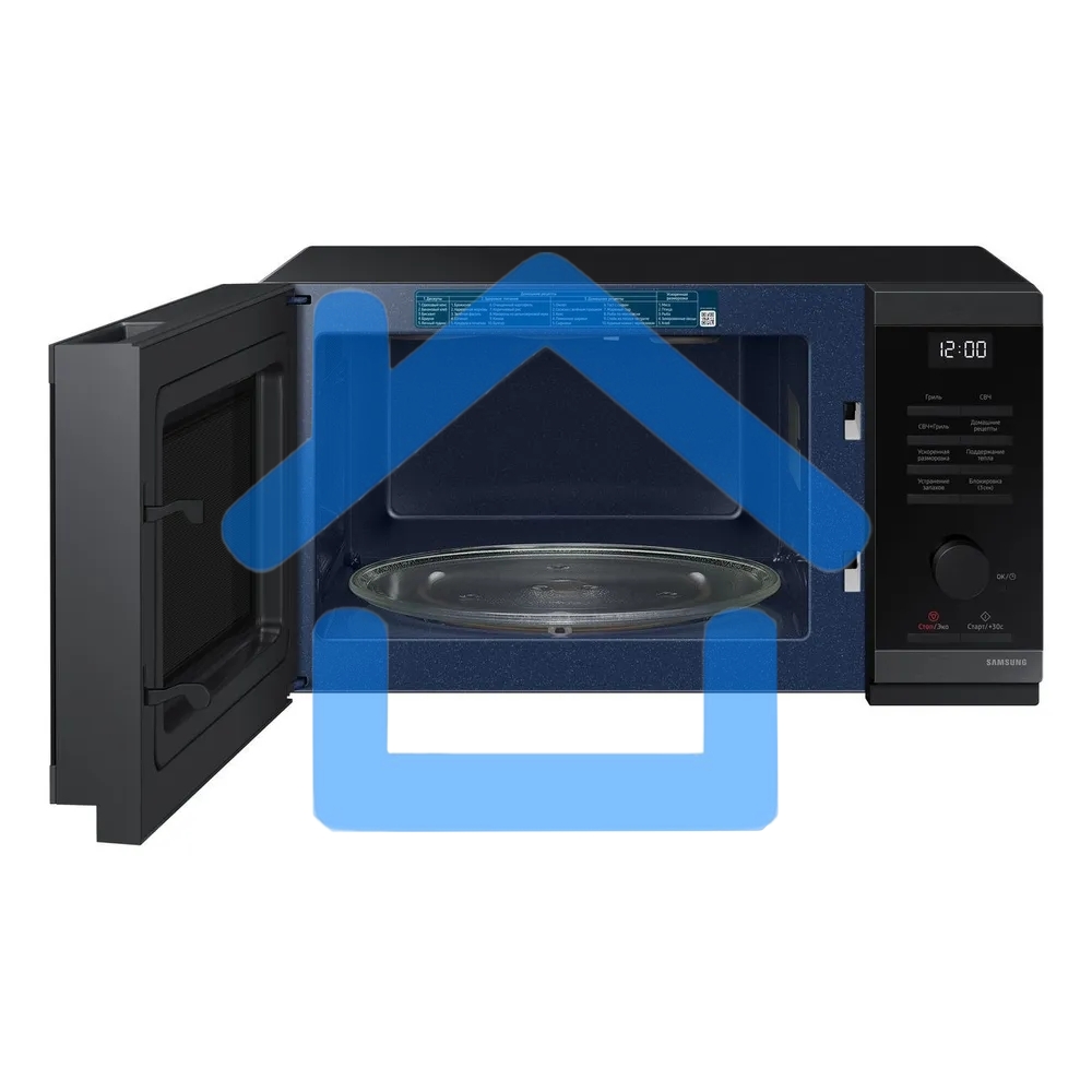 Микроволновая печь Samsung с грилем, MW4000D, 23 л, черная нержавеющая сталь