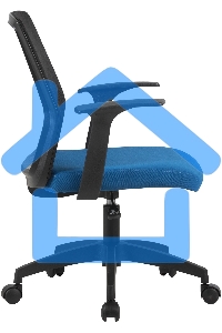 Кресло компьютерное Cactus CS-MC222-BKBL черный, сиденье темно-синий, сетка/ткань, низк.спин. крестов. пластик, пластик черный