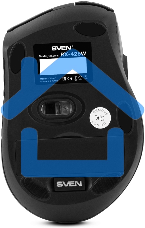 Мышь беспроводная SVEN RX-425W серый, 1600 dpi, радиоканал, USB, кнопки - 6