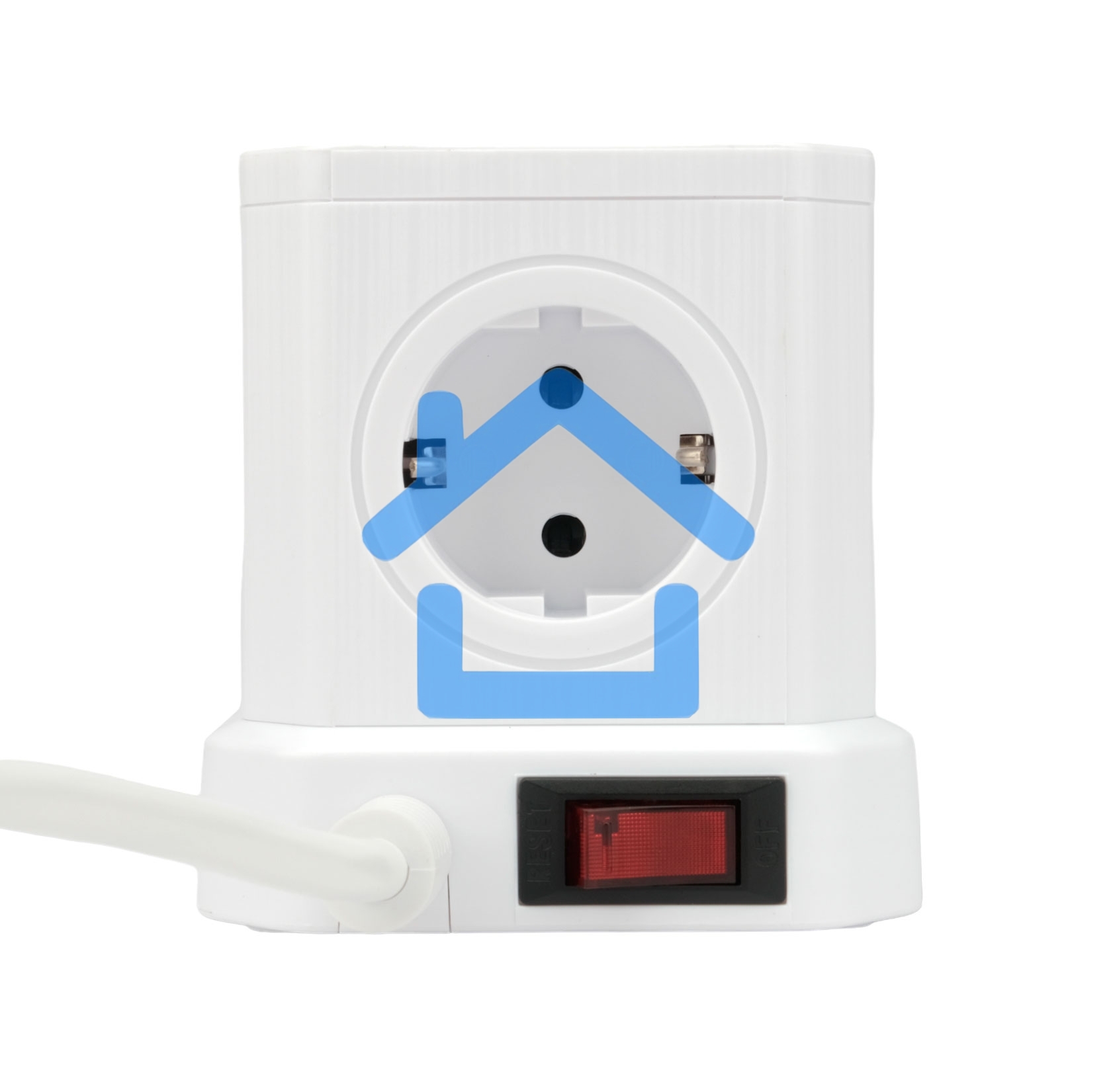 Сетевой фильтр Cablexpert Tower TWR-5-U4-W-2, 5р, 10А, 4хUSB, 3.1А, 2м, ур.защиты 4+, белый, коробка
