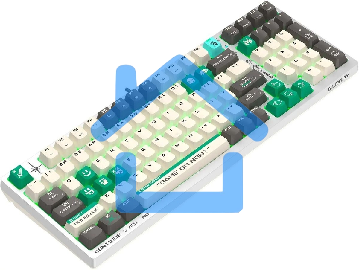 Клавиатура A4Tech Bloody S98 Pixels Green проводная USB белый/бежевый