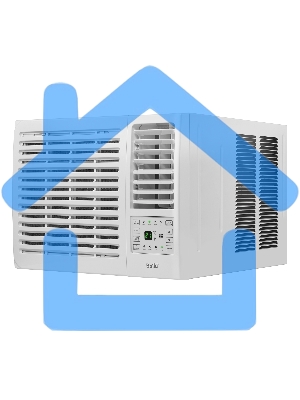 Кондиционер оконный Ballu BWC-07 AC 7000 BTU, 20 м², 49 дБ, охлаждение, осушение, белый