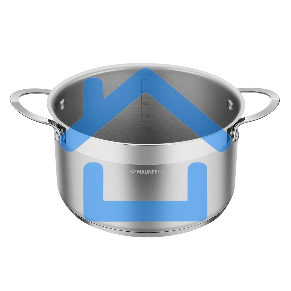 Кастрюля Maunfeld GERDA MCS44S07 из нержавеющей стали со стеклянной крышкой, 22 см, 4,4 л.