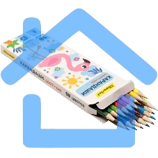 Карандаши цветные Silwerhof Веселые друзья 2.65мм, шестигранный профиль, дерево, ассорти, 18 цветов, коробка с европодвесом