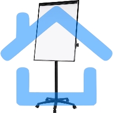 Флипчарт Deli EV130, лак, 75x106.7см на роликах белый/черный