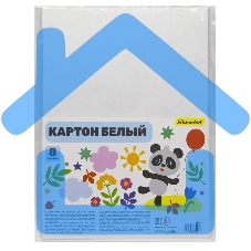Картон белый Silwerhof Веселая панда немелованная, 8 лист., 1цв., 230г/м2, 1 дизайн