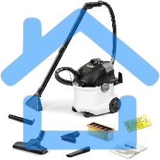 Пылесос моющий Karcher SE 5 *EU 1.081-230.0 белый/черный, 1000 Вт, уборка сухая/влажная, пылесборник контейнер/мешок, 4 л