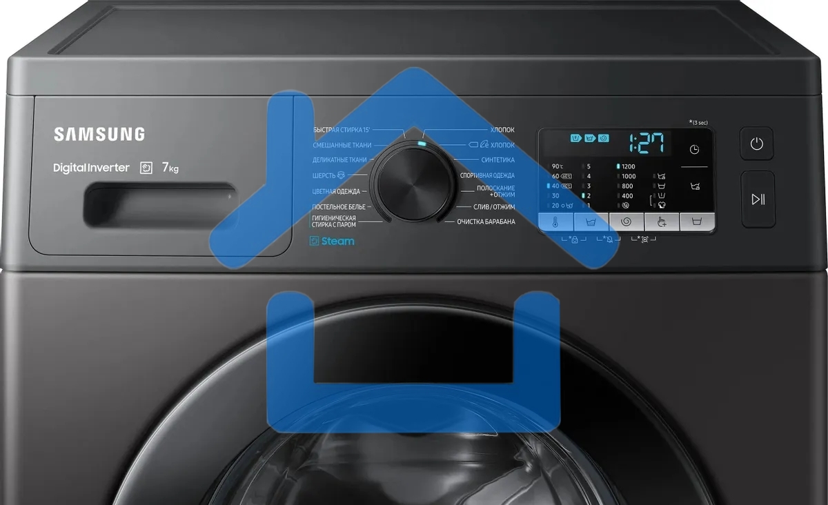 Стиральная машина Samsung WW70AG5S20CXLP нержавеющая сталь, загрузка фронтальная 7 кг, 1200 об/мин, класс: A