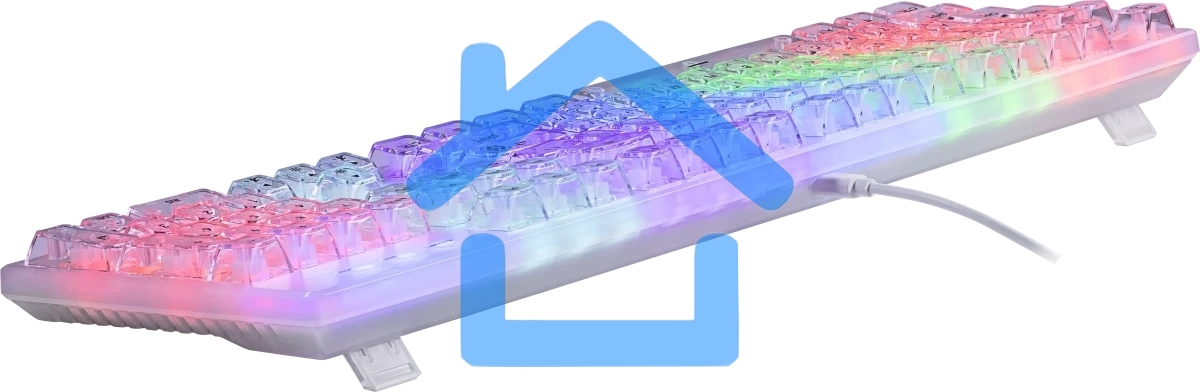 Клавиатура проводная механическая Defender Alchemist GK-000 RU,прозрач,104кн+FN,радуж,1.5м_1