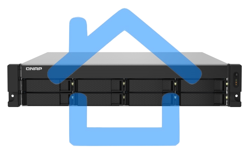 Сетевое хранилище без дисков SMB QNAP TS-832PXU-4G 8-Bay AL324 quad-core 1.7 GHz 2U rackmount NAS, 4Gb DDR4 UDIMM RAM (max 1x16Gb), SATA 6Gb/s, 2x 10GbE SFP+ LAN, 2x2.5 GbE LAN, 1x PCIe Gen2 x2 slot. W/o RAIL-B02