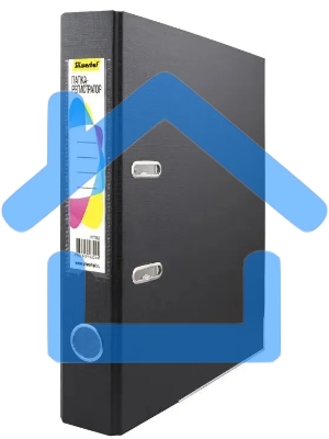 Папка-регистратор картонный с PVC покрытием Silwerhof 355020-01 50мм, без окантовки, карман на корешке, черный