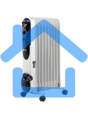 Обогреватель масляный MTX OCH-2000, белый, 2000 Вт, 20 м2, термостат