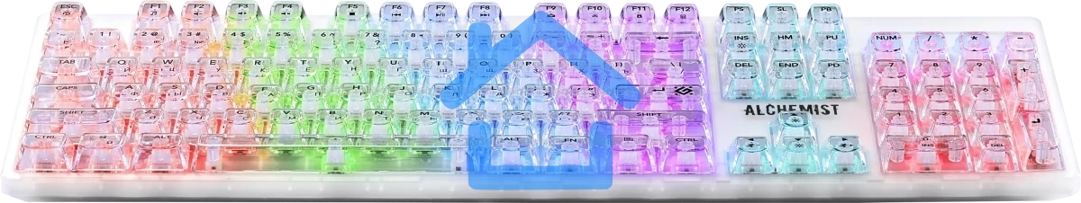 Клавиатура проводная механическая Defender Alchemist GK-000 RU,прозрач,104кн+FN,радуж,1.5м_1