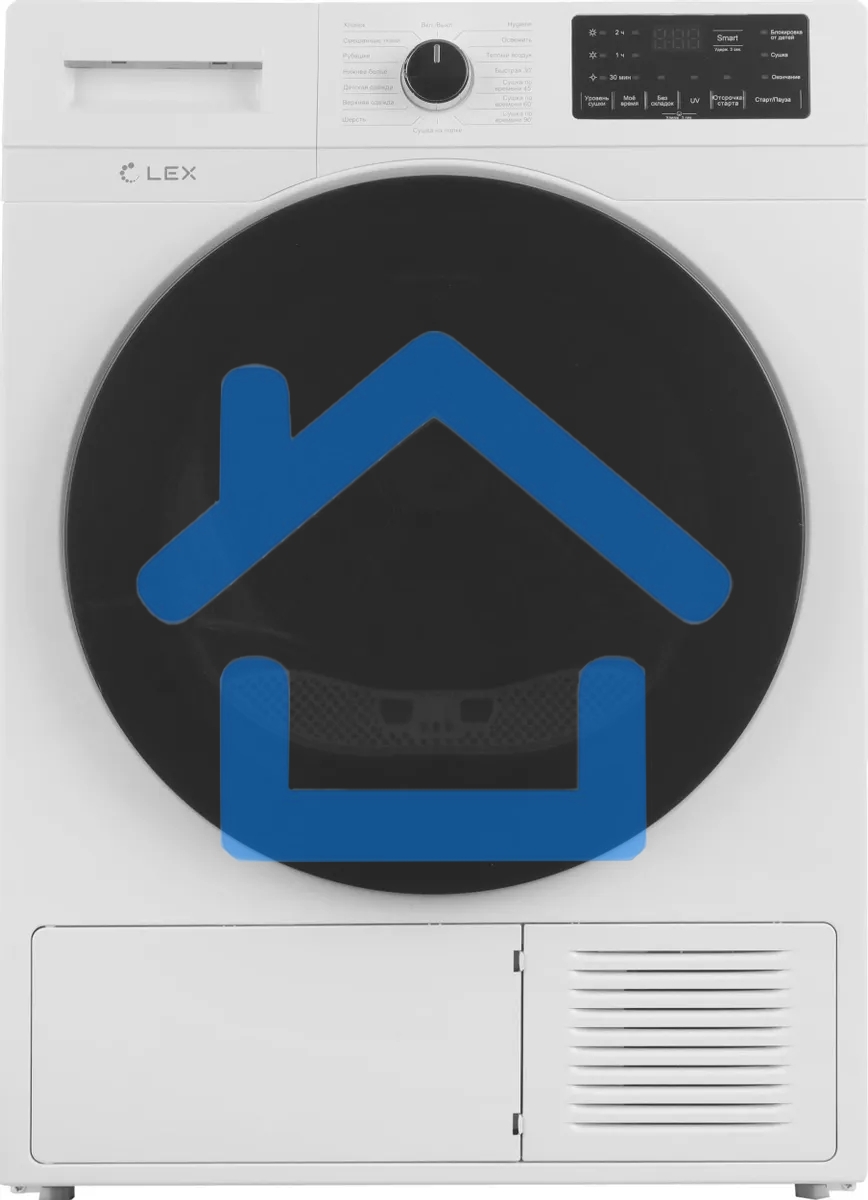 Сушильная машина LEX LDM10WD белый, 10 кг, сушка - конденсационная, программ - 16, 60 x 85 x 62 см