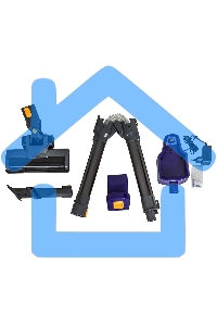 Пылесос вертикальный SUPRA VCS-5084 серый/синий, питание от аккумулятора, 350 Вт, уборка сухая, пылесборник 0.6 л, работа от АКБ max 30 мин.