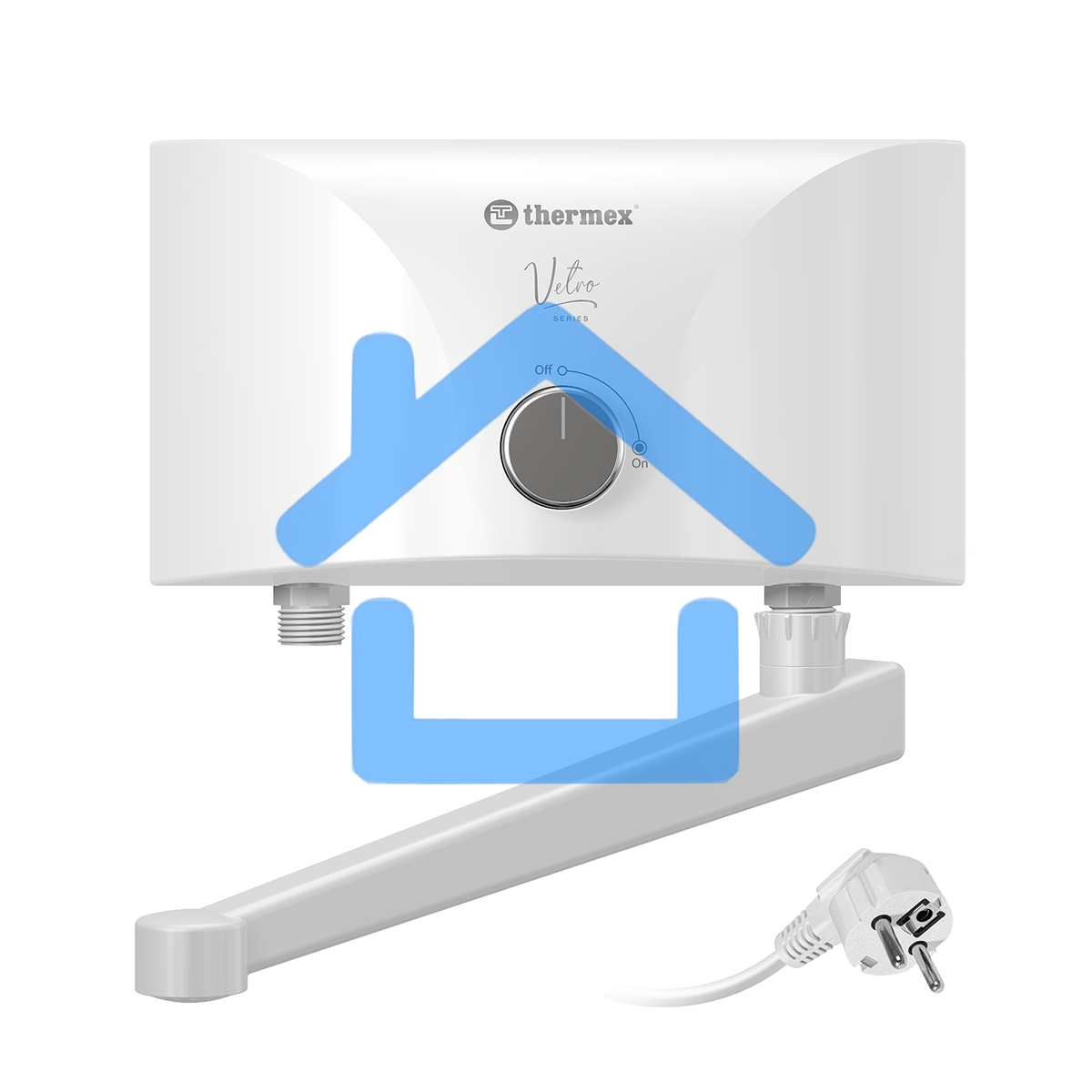 Водонагреватель эл. проточный Thermex Vetro 3500 tap