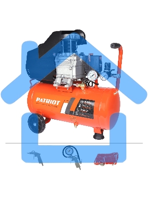 Компрессор поршневой Patriot Optima Euro 24-240K2 масляный 240л/мин 24л 1500Вт оранжевый/черный