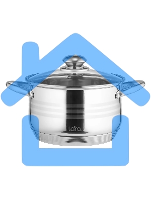 Кастрюля LARA LR02-583 SONATA 24x14,5 см, 6.5 л, нержавеющая сталь, индукция, с крышкой