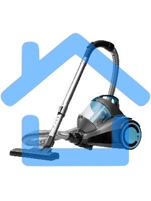 Пылесос Galaxy Line GL 6224 серый/голубой, 300/2400 Вт, уборка сухая, пылесборник контейнер, 2 л