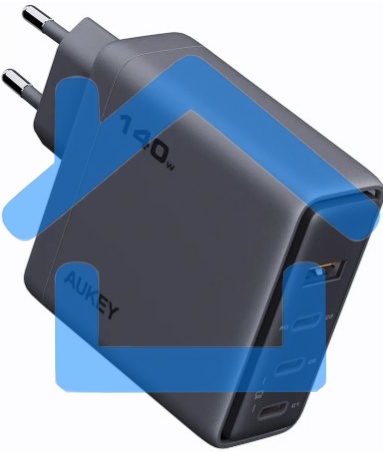 Сетевое зарядное устройство Aukey Comet Mix 140W 3C+A серый