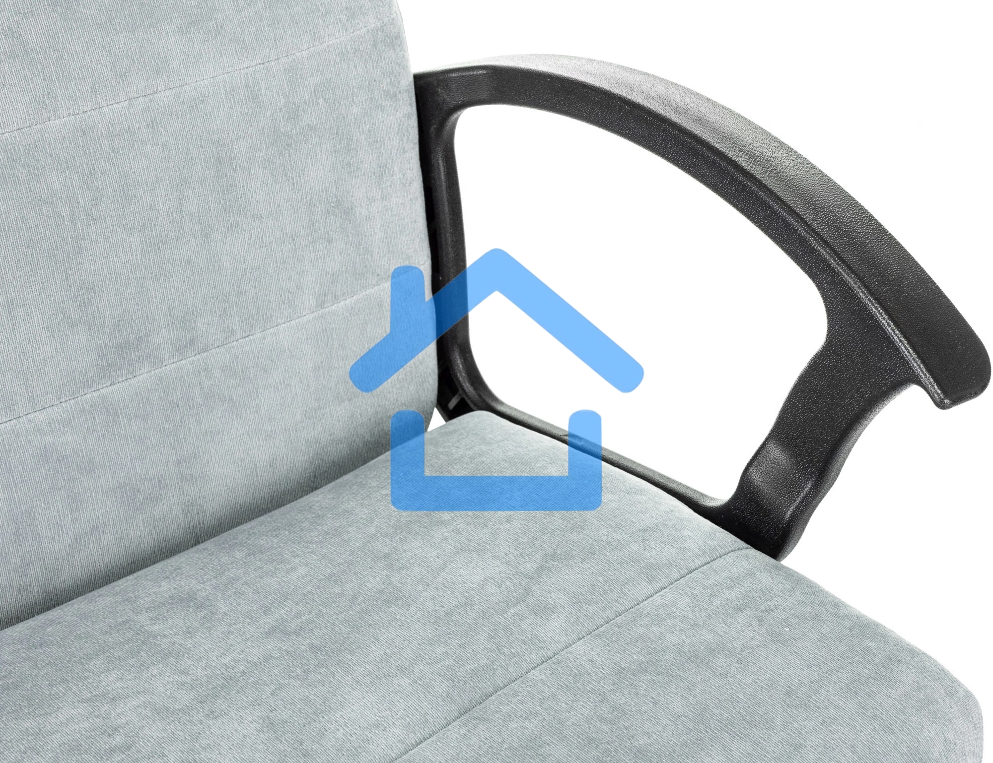 Кресло офисное Бюрократ Triest Fabric серо-голубой Light-28 крестов. металл черный