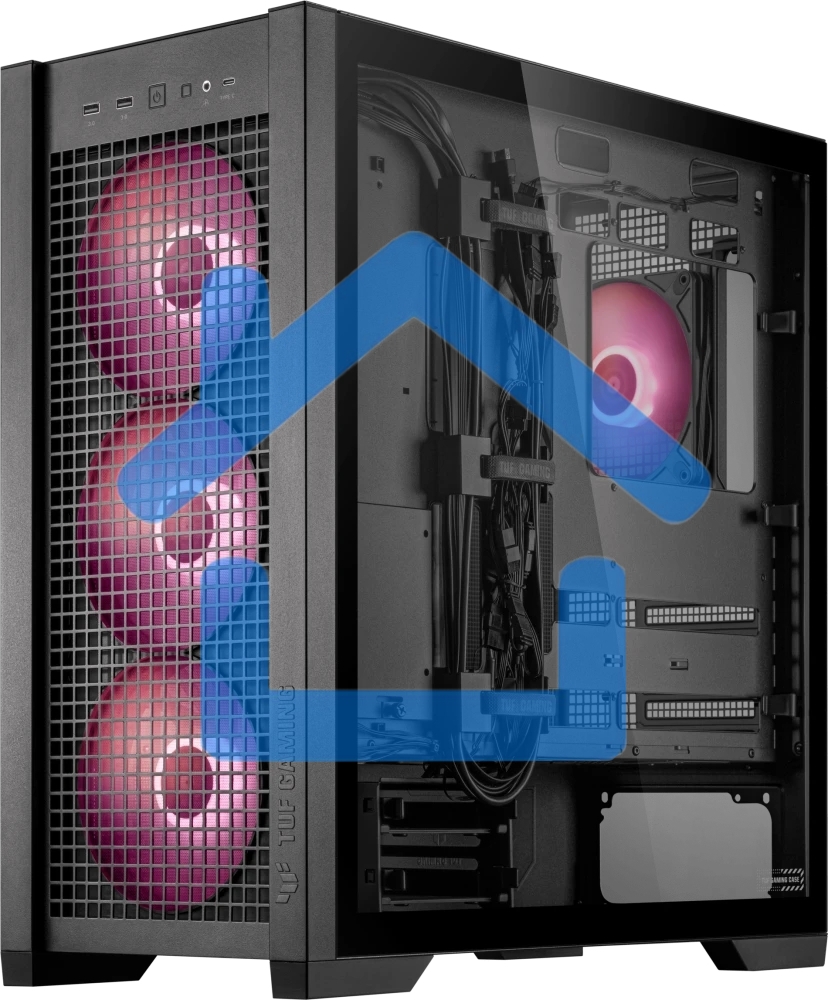 Компьютерный корпус ASUS TUF GAMING GT302 TG ARGB черный (90DC00I0-B19000) GT302/ARGB FANS/BLK