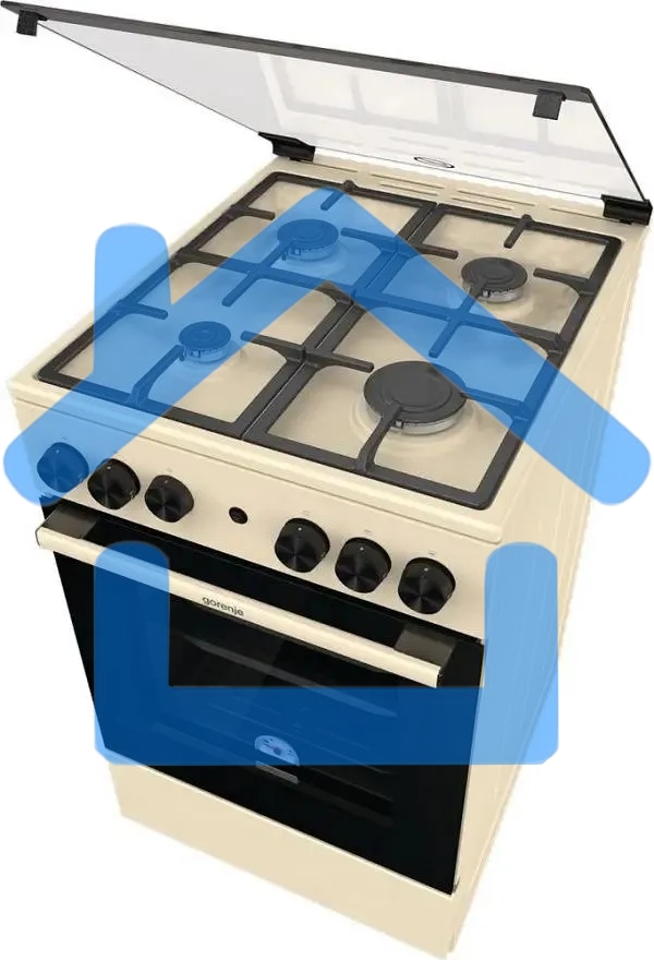 Плита газовая Gorenje GG5A21BEF бежевый, конфорок 4 газовых, духовка 70 л, 50 см x 85 см x 59.4 см