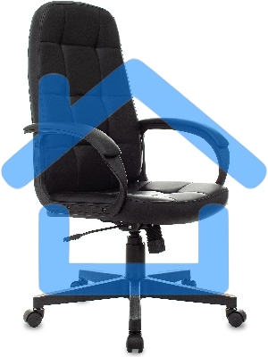 Кресло руководителя Бюрократ CH 002 черный, эко.кожа, крестов. пластик