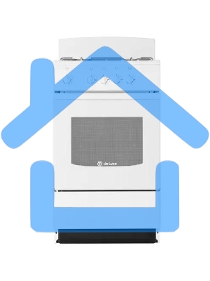 Плита газовая De Luxe 5040.45Г (Щ) -001 белый, конфорок 4 газовых, духовка 46 л, 50 см x 85 см x 50 см