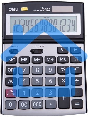 Калькулятор настольный Deli E39229 серебристый 14-разр.